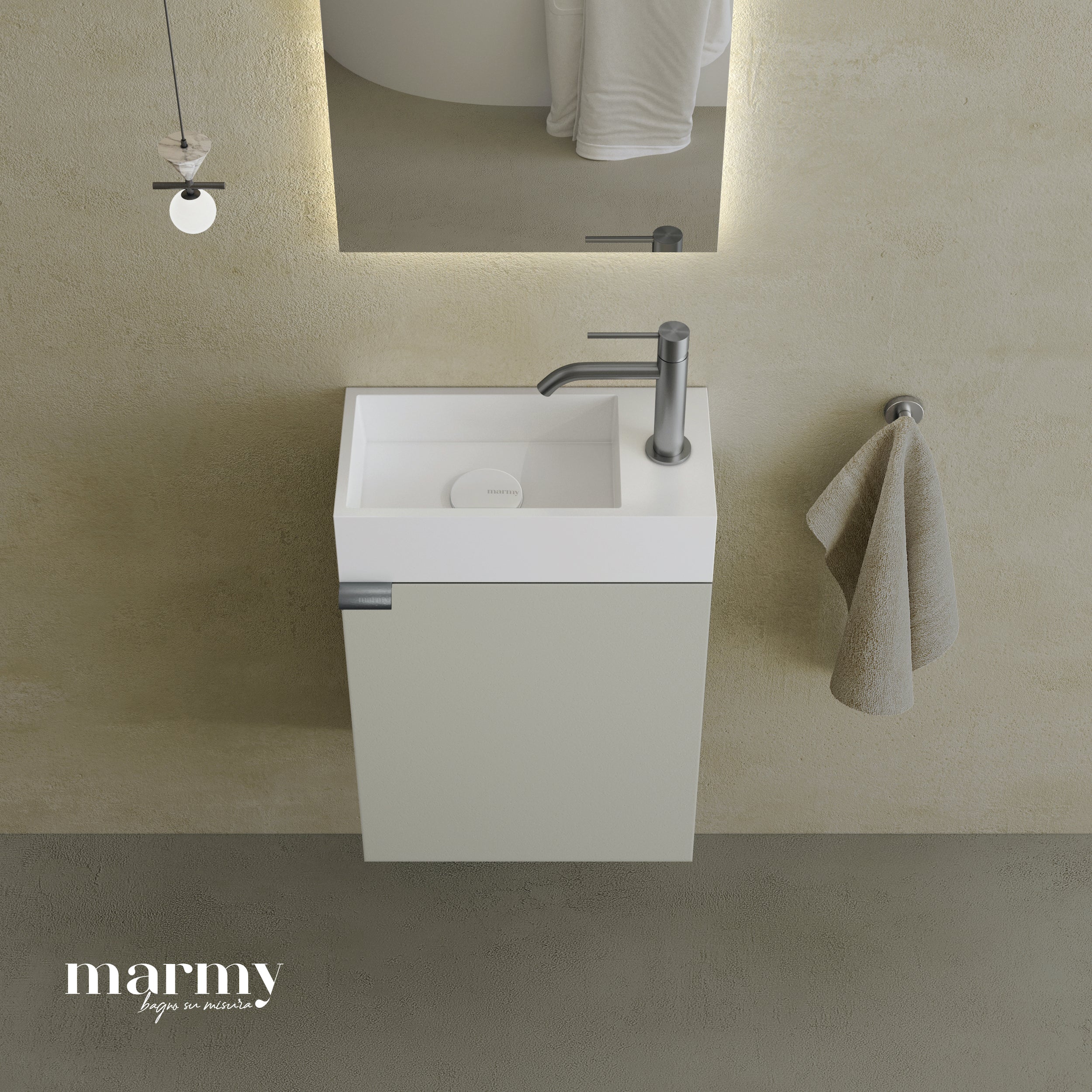 MARMY CODE 36x18x45 JOBBOS függ. alsószekrény, 1 ajtó, laminált (mosdó nélkül) - 20 10 01 04 12 74