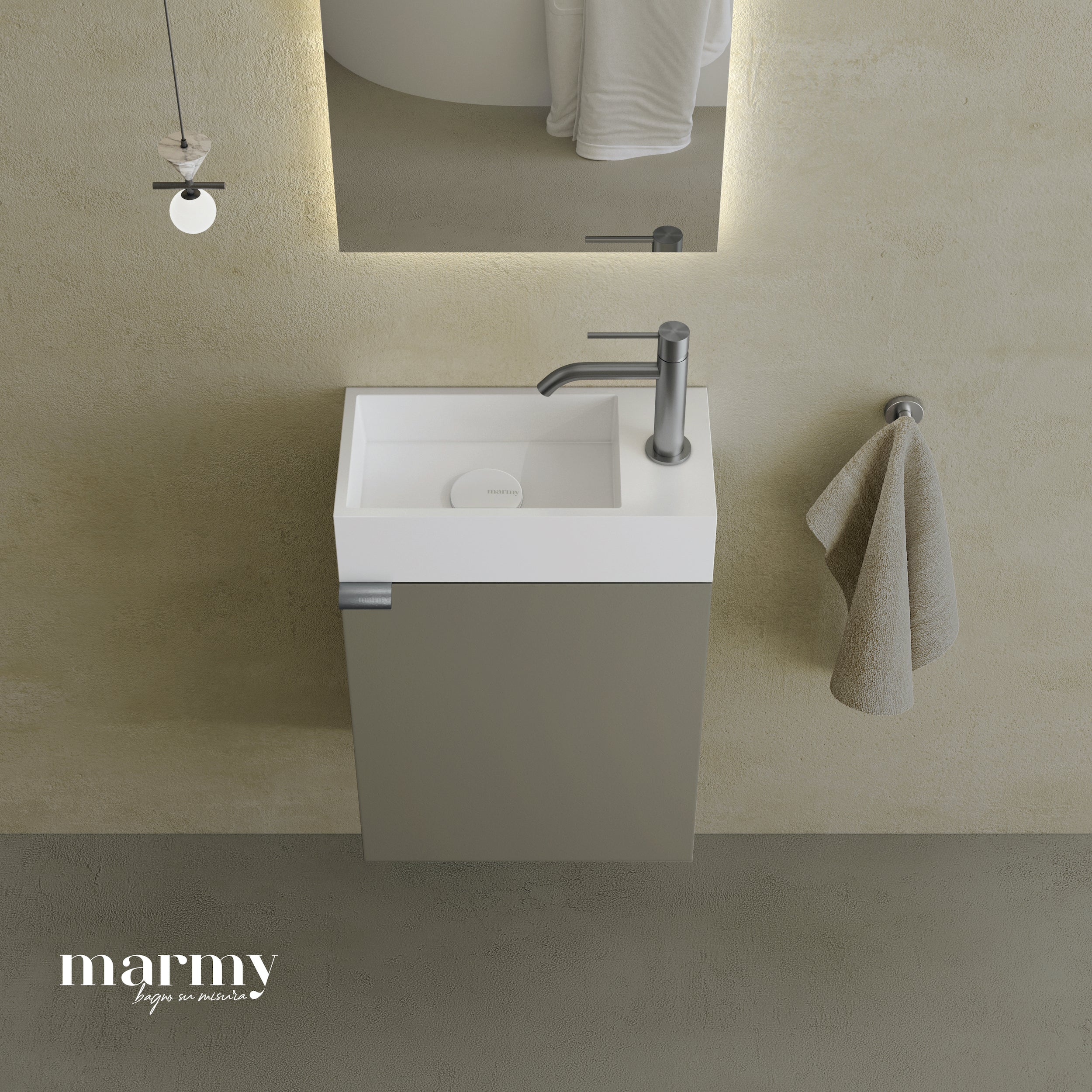 MARMY CODE 36x18x45 JOBBOS függ. alsószekrény, 1 ajtó, laminált (mosdó nélkül) - 20 10 01 04 12 74