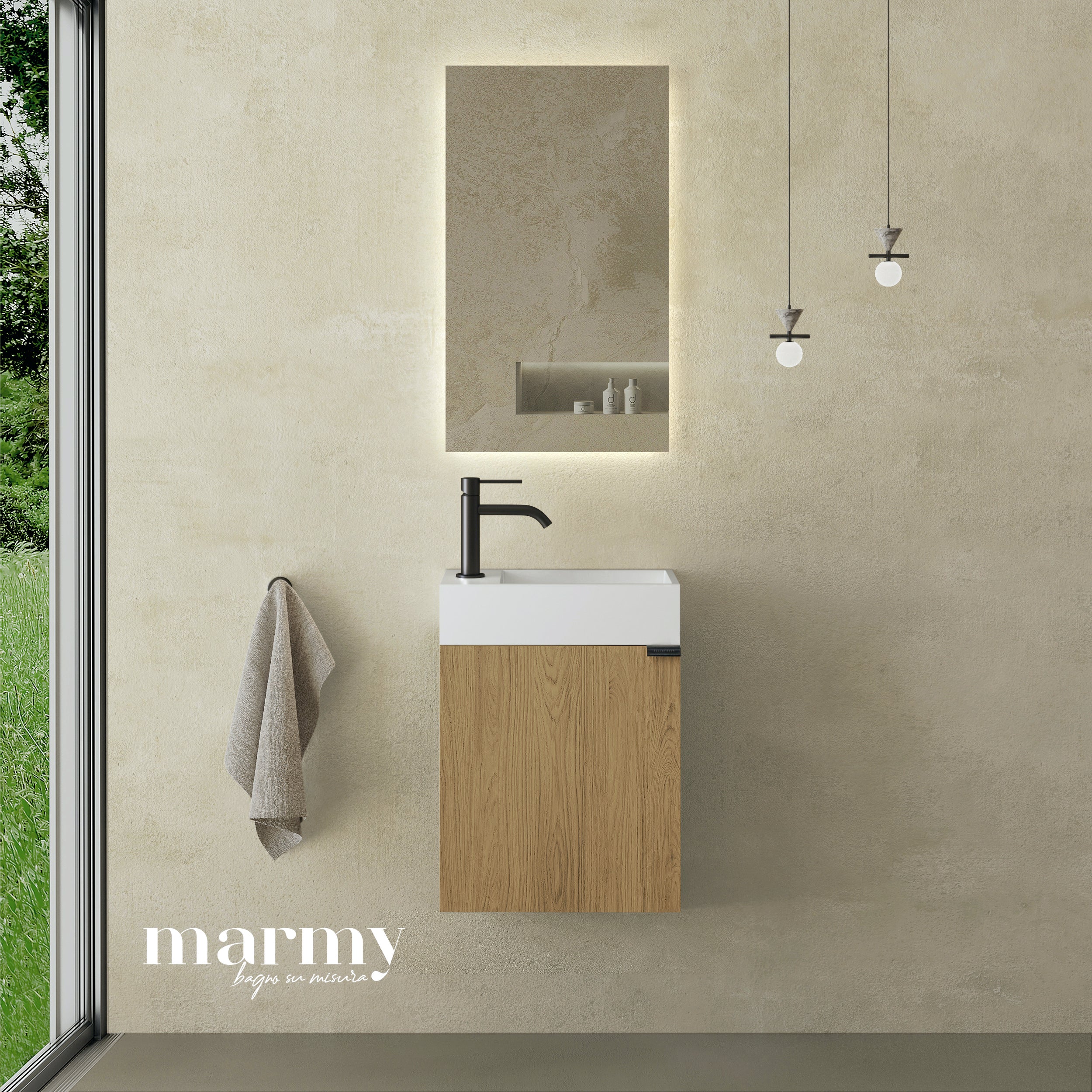 MARMY CODE 36x18x45 BALOS függ. alsószekrény, 1 ajtó, laminált (mosdó nélkül) - 20 10 01 04 13 86