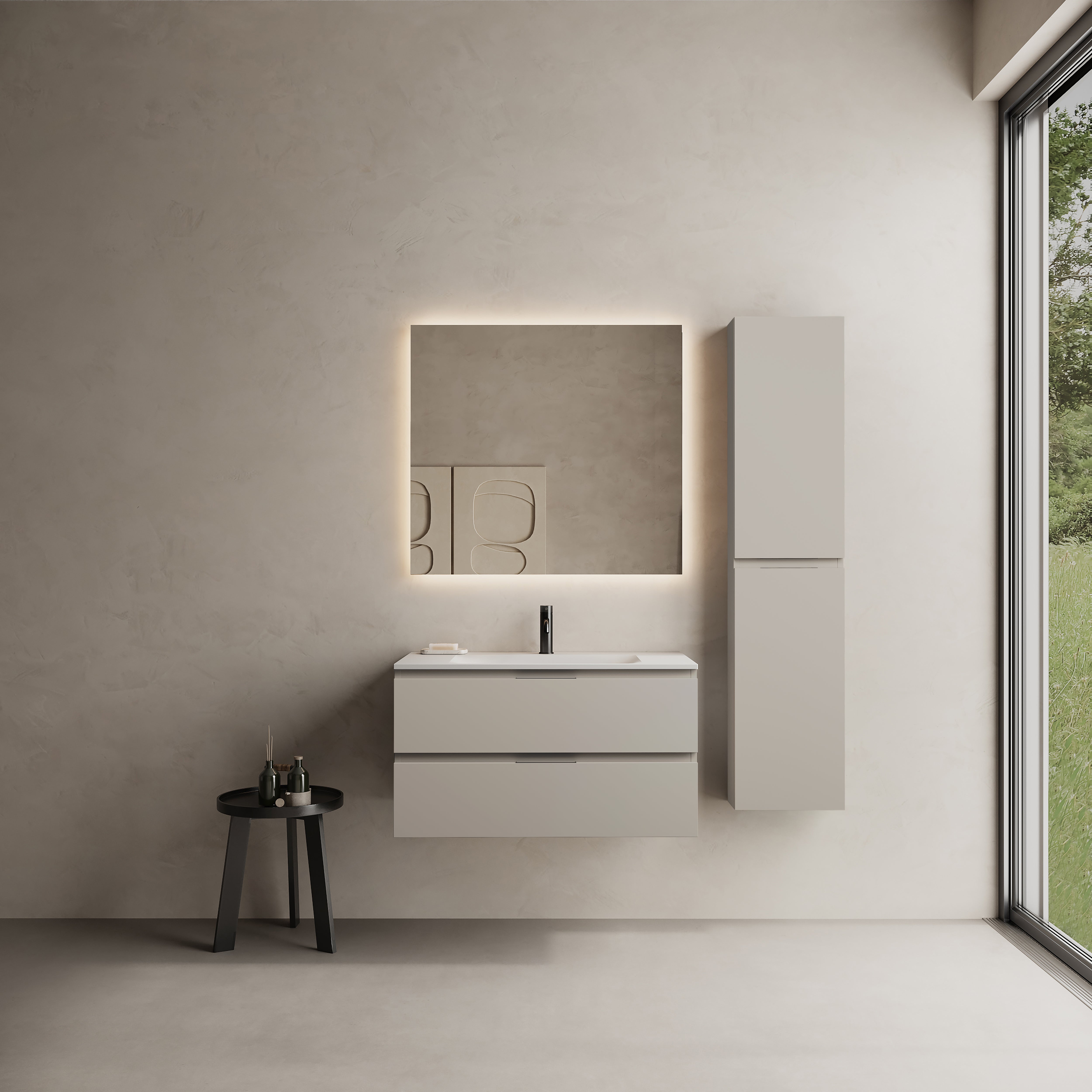 MARMY CODE 90x46x50 függesztett alsószekrény, 2 fiók, laminált (mosdó nélkül) - 20 20 22 09 00 86