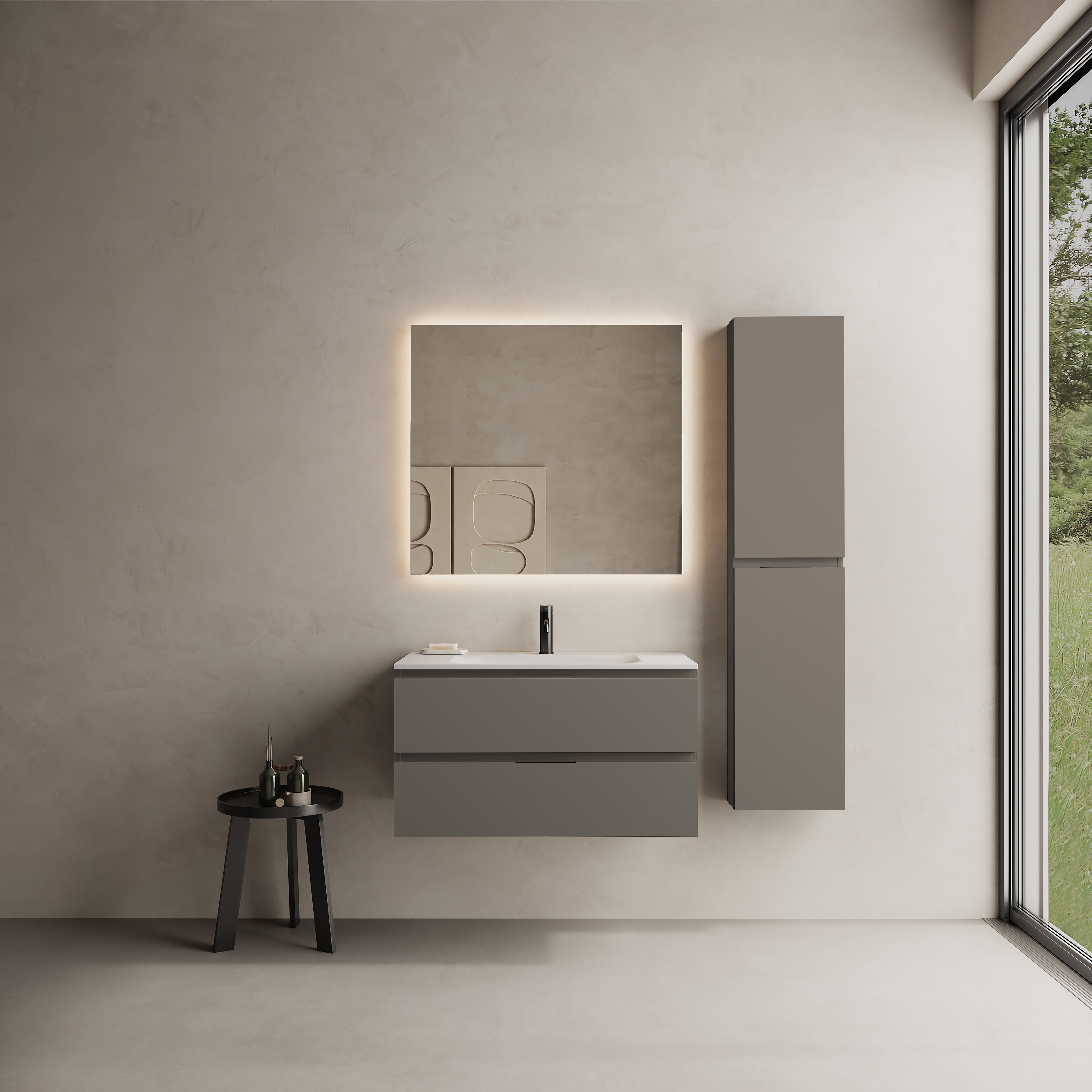 MARMY CODE 90x46x50 függesztett alsószekrény, 2 fiók, laminált (mosdó nélkül) - 20 20 22 09 00 86