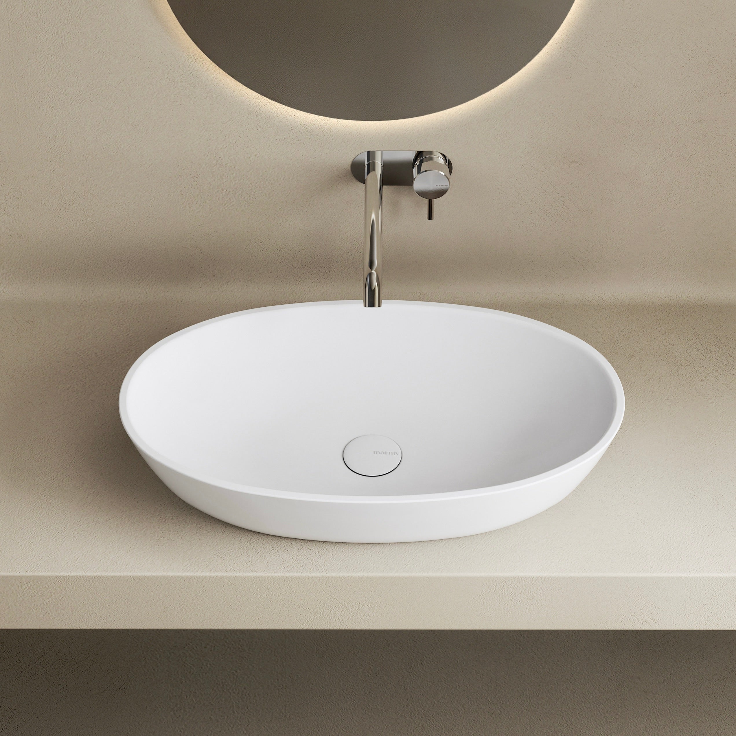 MARMY MARMY PANDORA 60x35 mosdó, MATT FEHÉR - 30 1001 06 10 11