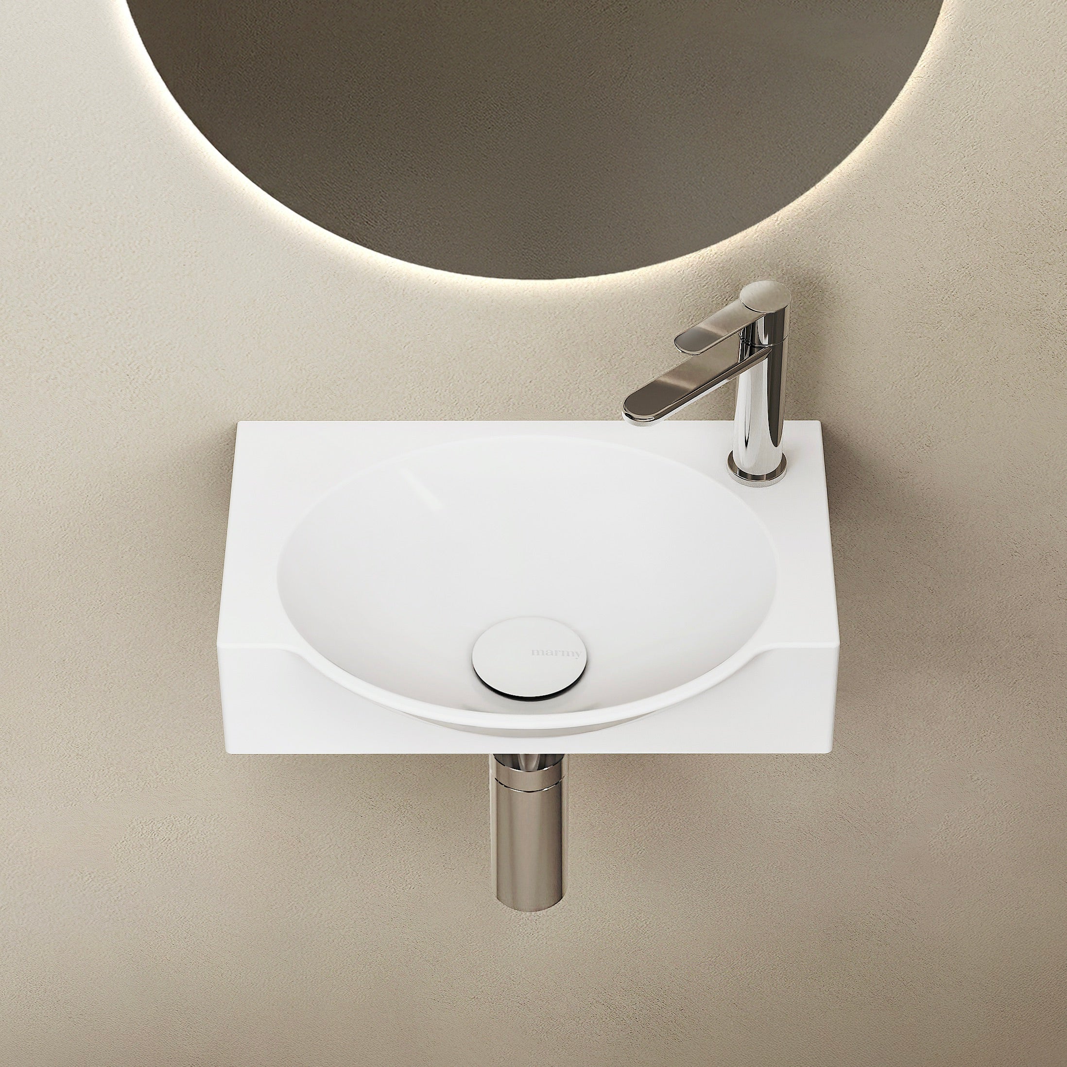 MARMY MARMY DOVE 40x30 balos mosdó, FÉNYES FEHÉR - 30 1010 04 31 10