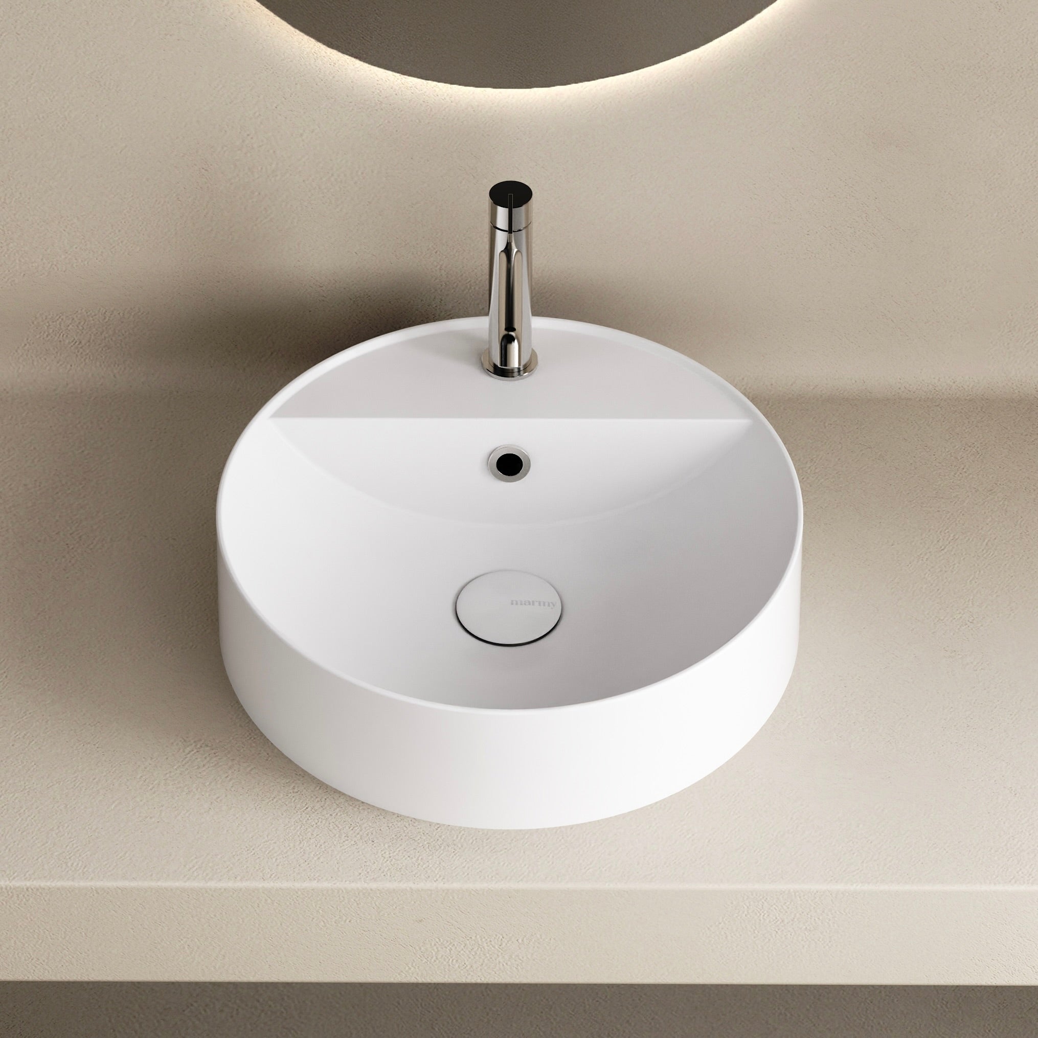 MARMY MARMY CORAL D40x10 mosdó, FÉNYES FEHÉR - 6 301 15 04 11 18