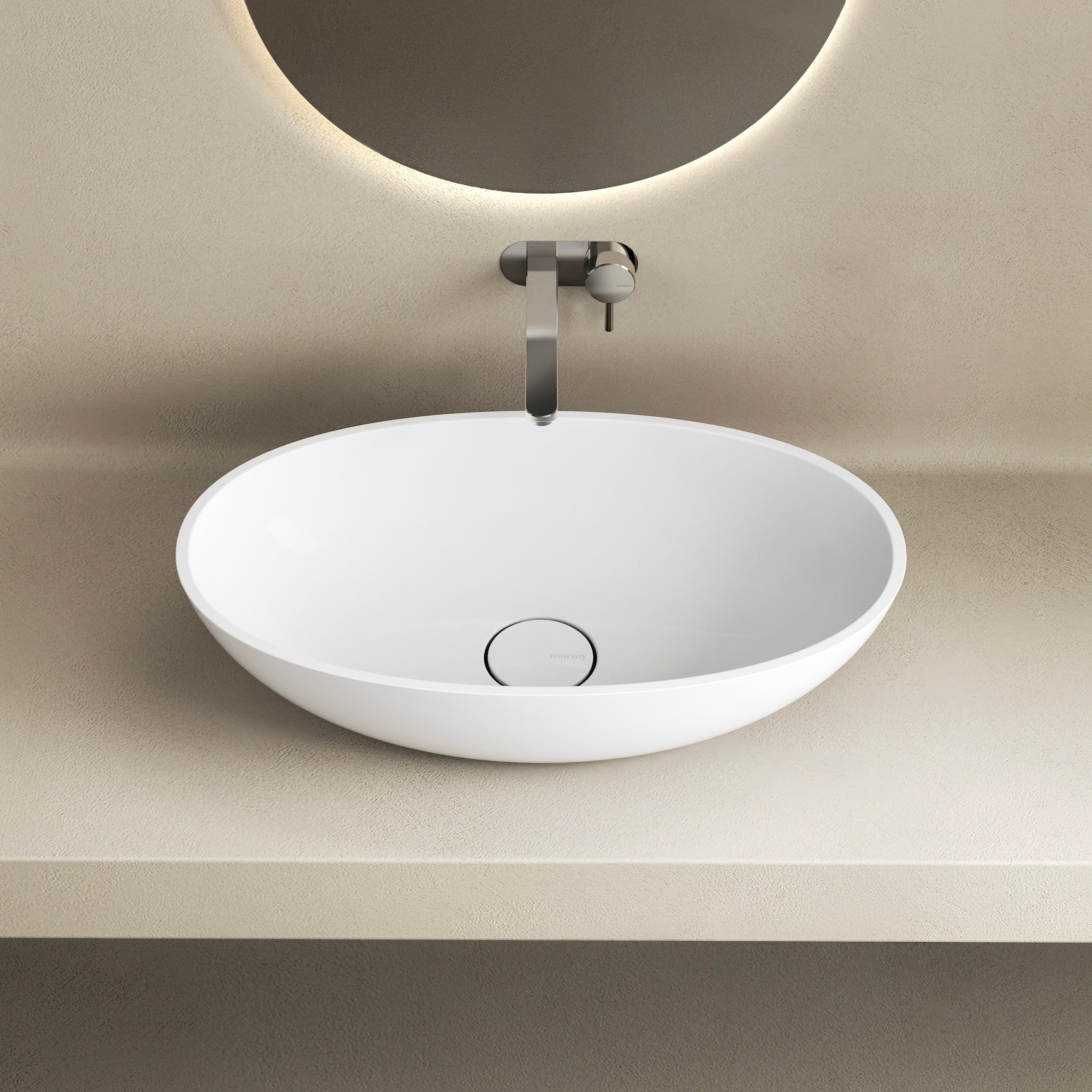 MARMY MARMY ESCADA 60x35 mosdó, FÉNYES FEHÉR - 6 620 08 06 10 18