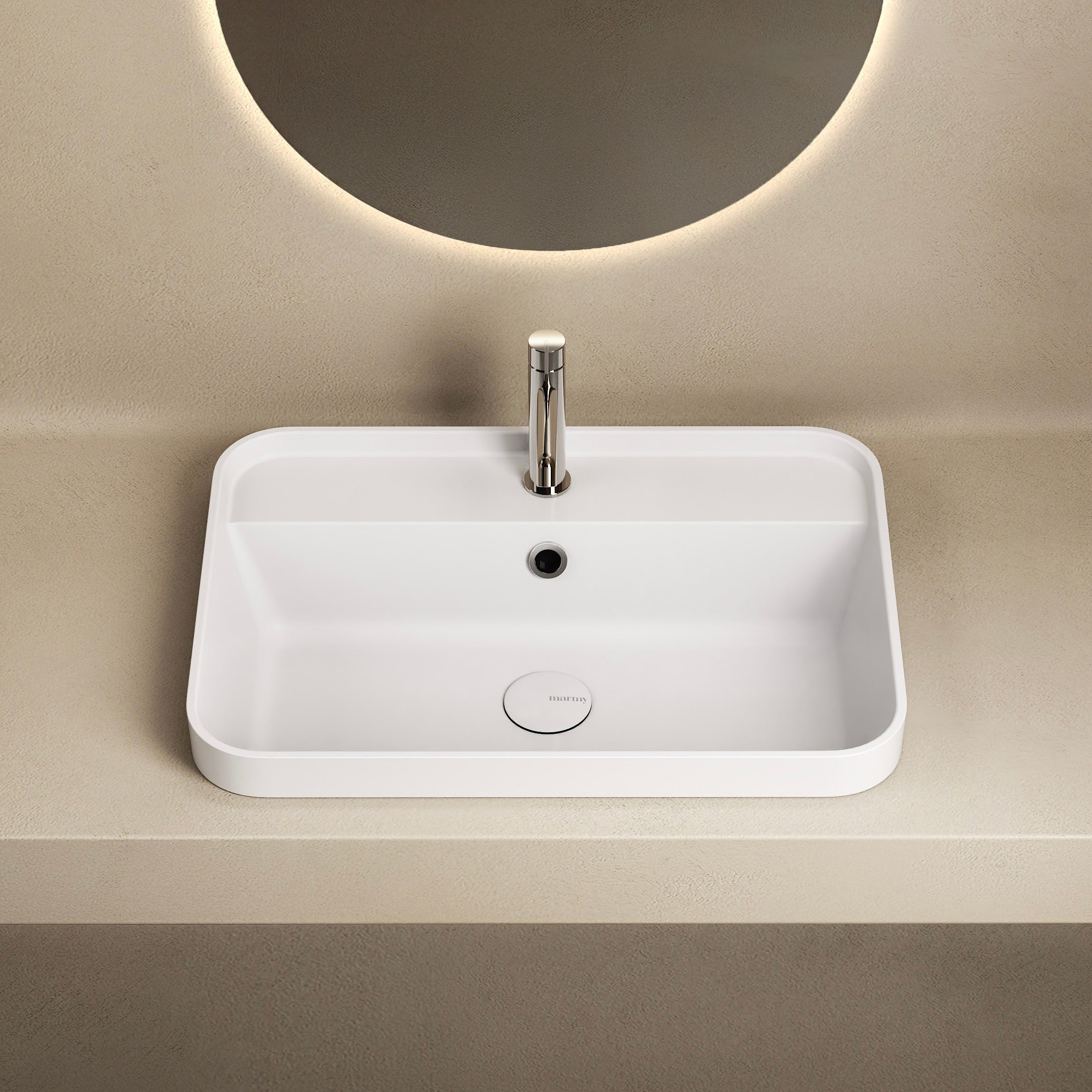 MARMY MARMY LUXE 55x39 mosdó, FÉNYES FEHÉR - 80 7795 06 11 10